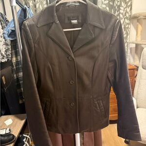 Frenchi Lambskin Dark Brown Leather Jacket